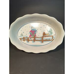 1369.  Medium Decorative Winter Casserole Dish by Spinnaker